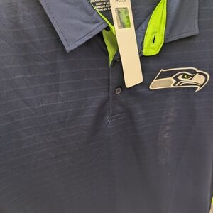 Men's Blue and Green Seattle Seahawks Polo 2XL
